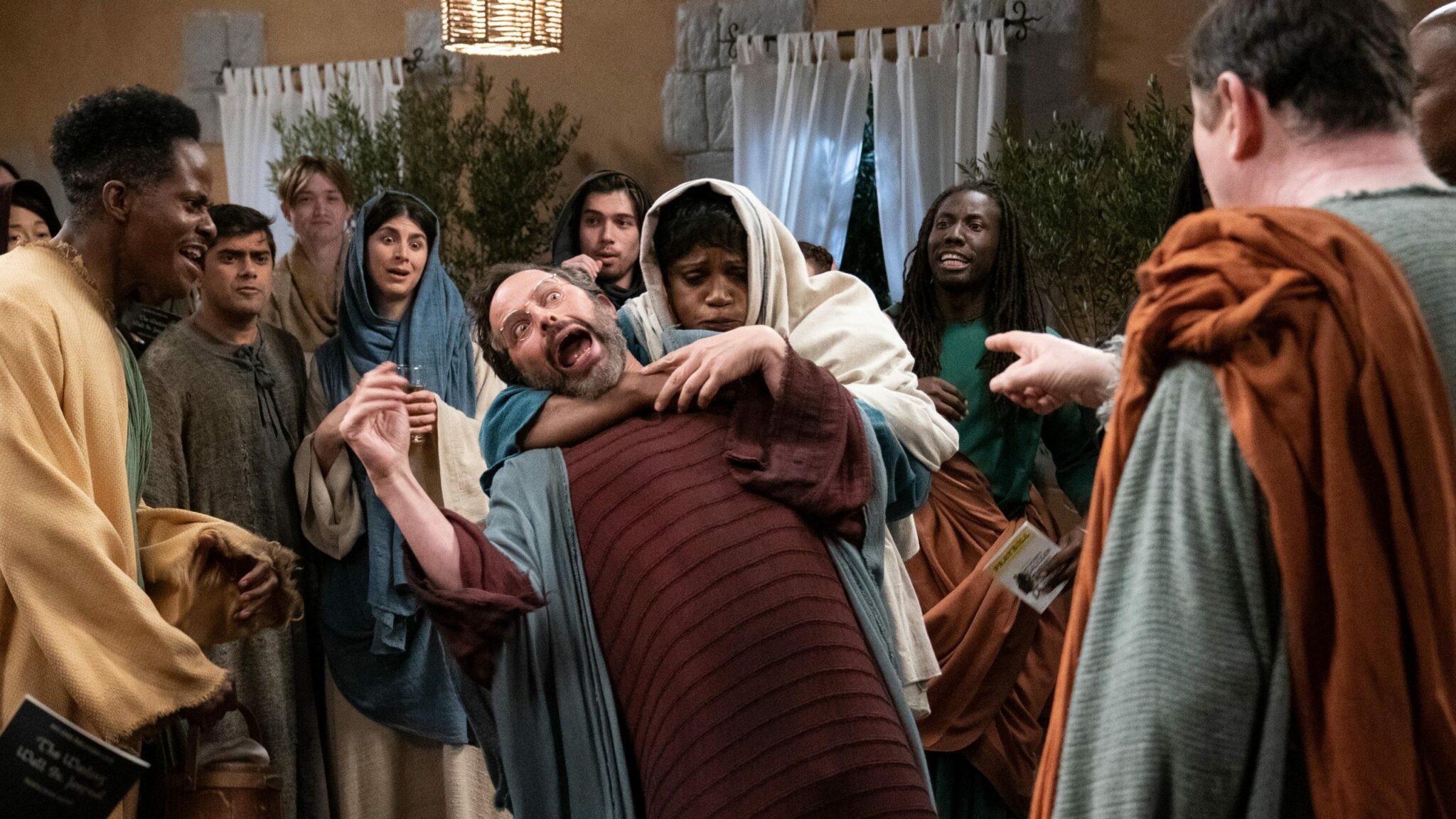 History of the World Part II: Mary, mother of Jesus (Anna Maria Horsford) choking out Judas (Nick Kroll)