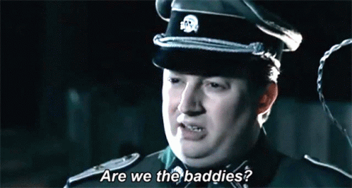 David Mitchell asks, "Are we the baddies?"