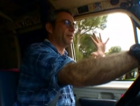 Mike Watt driving his van