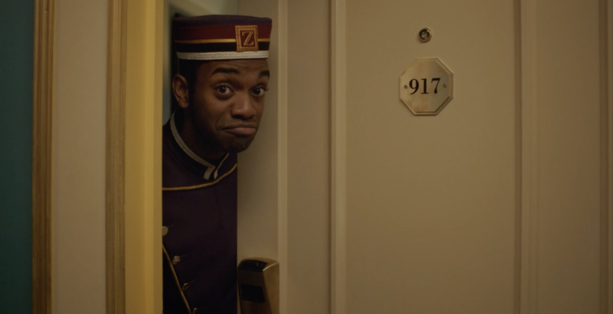 Fred the bellboy bids us goodnight as he closes the door.